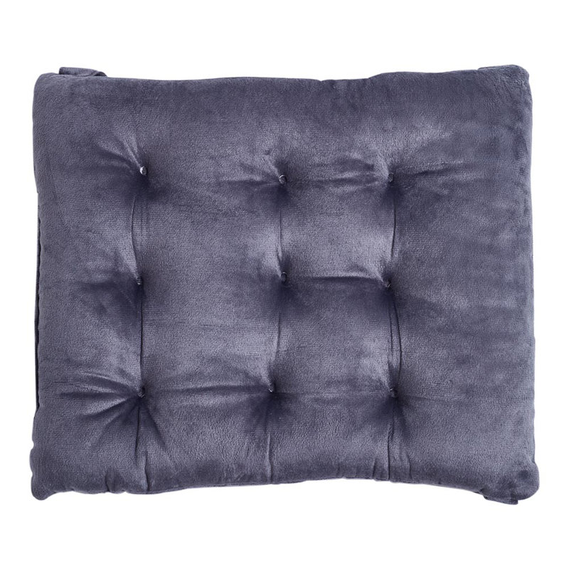 Dark Grey Chair Seat Cushion Pad with Straps