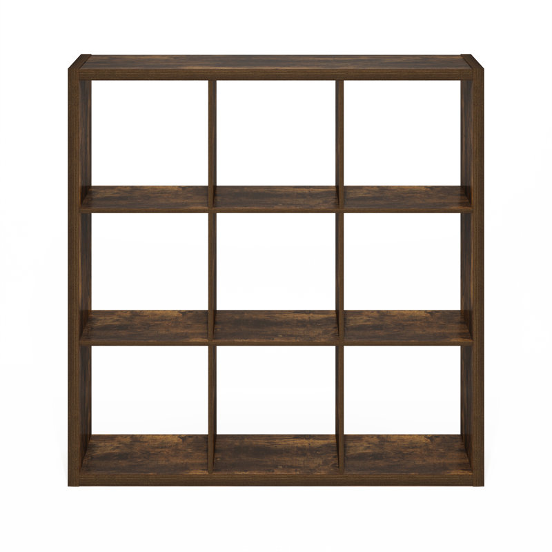 Organisateur de rangement cubique Furinno, 9 cubes, pin ambre, Bois de pin ambré