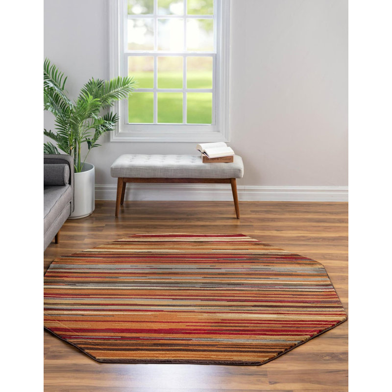 Ivetta Performance Abstract Indoor Rug, Octagon 7'1" x 7'1"