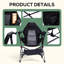 Chaises berçantes hamac pour camping avec repose-pieds, support, porte-gobelet et poche latérale, robustes (paquet de 2)