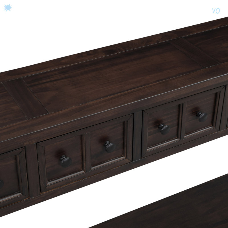 Rustic Entryway Console Table, Long Sofa Table, Espresso