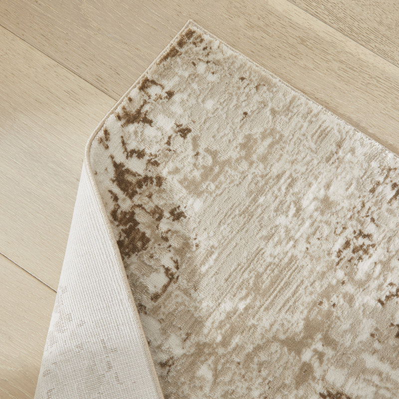 Abstract Beige Area Rug, Rectangle 240 x 300 cm