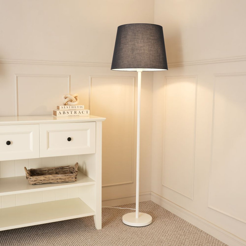 Romeir 148cm Matte Traditional Floor Lamp, Black