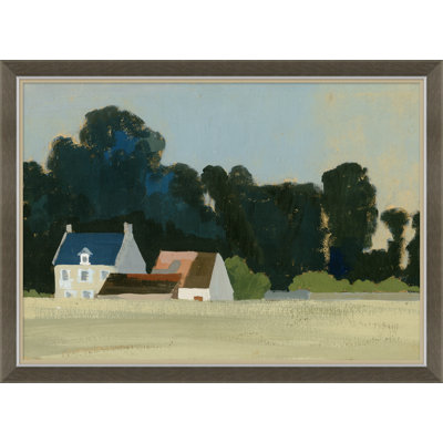 Paysage américain - Peinture encadrée sur papier