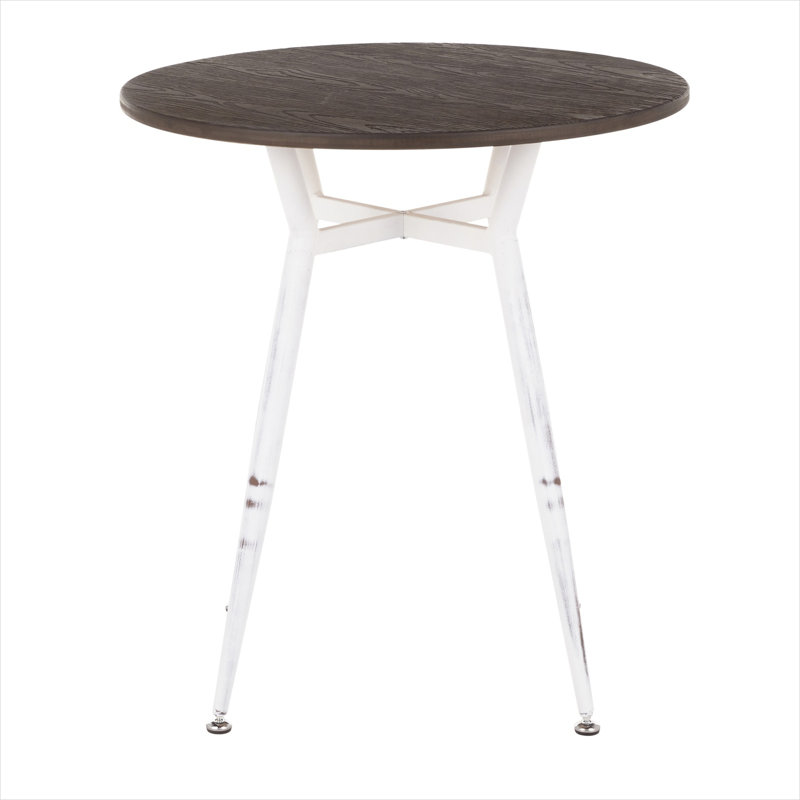 Table de salle à manger ronde classique en bambou brun à 4 places pour les petits espaces, style industriel rétro