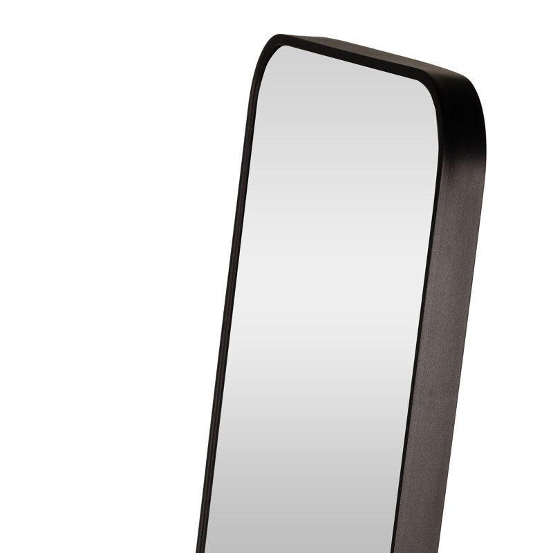 Skinee Full Body Floor Mirror in a Black Aluminum Frame, 14"x60"