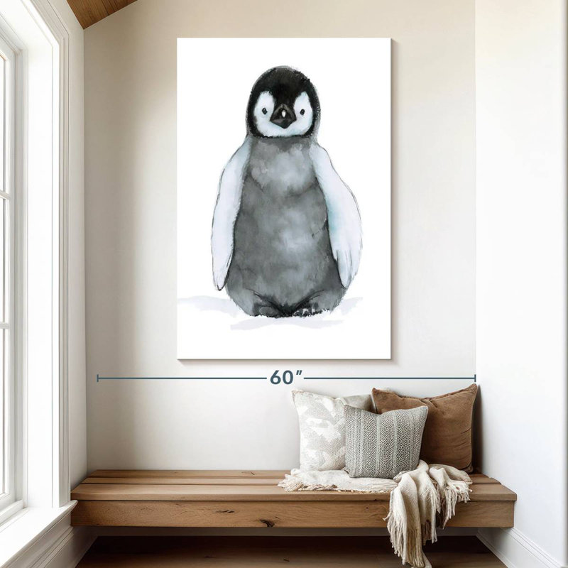 Illustration de bébé pingouin, H 51 po x l 34 po