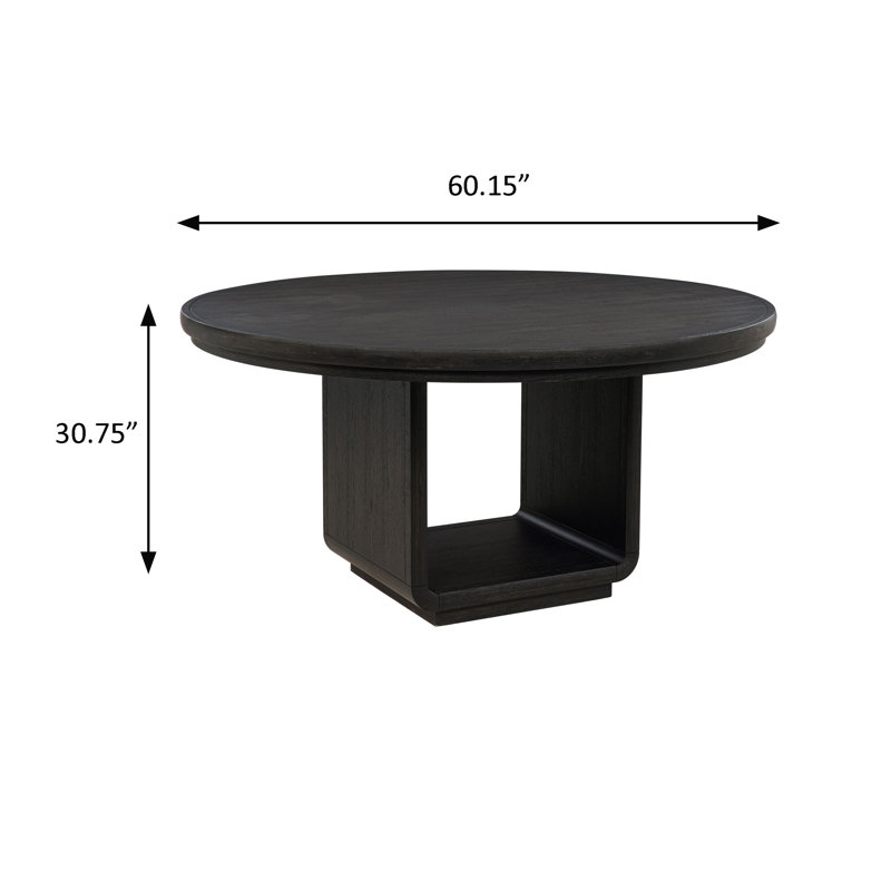 60.15" W Contemporary Dining Table, Black