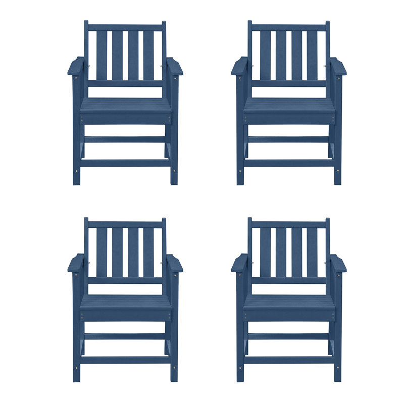 SeeHill HDPE Dining Chair Set of 4, Outdoor Dining Chair with Deep Seating, All Weather HDPE Patio Dining Chairs, Ergonomic Outdoor Chairs Furniture for Backyard, Poolside, Garden, Deck