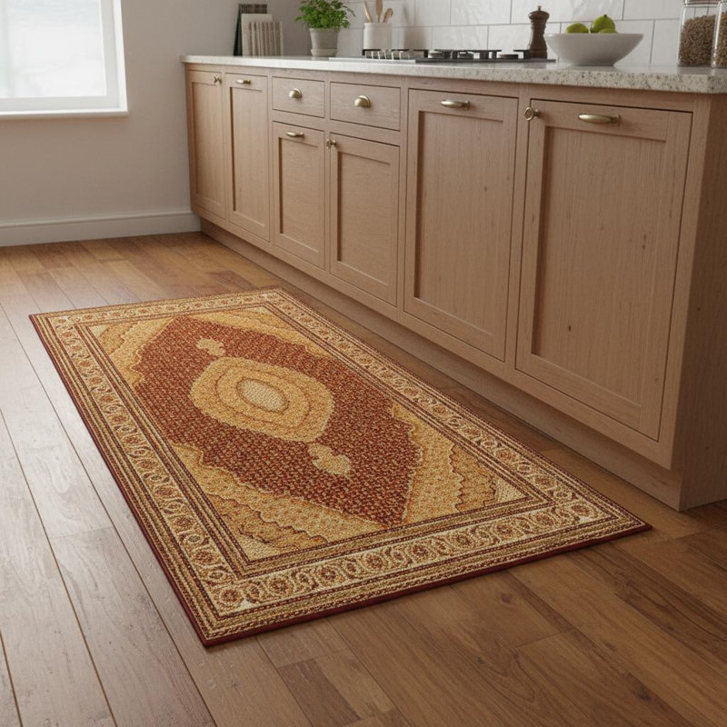 Tapis marocain rouge et beige 9 '