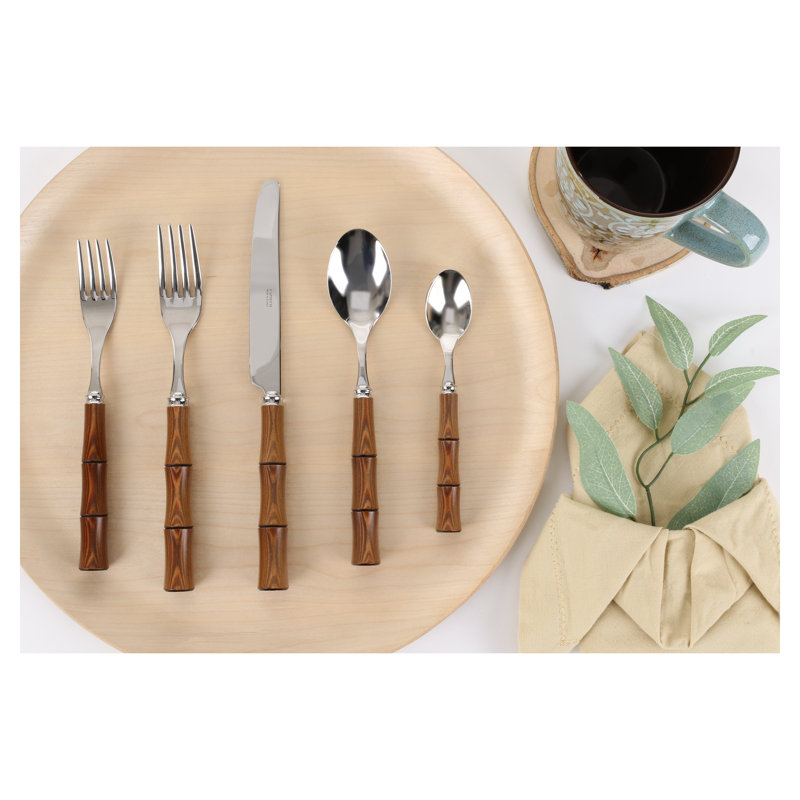 BIA Cordon Bleu Byblos 5 Piece 18/10 Stainless Steel Flatware Set, Service for 1
