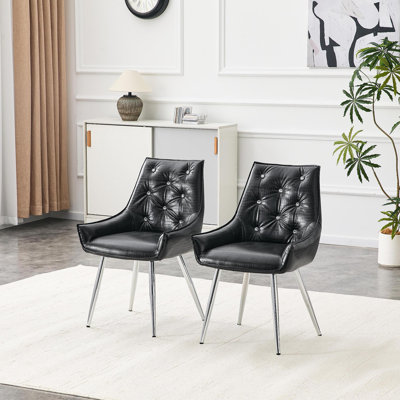 Crocodile Pattern Premium PU Leather Accent Chair, Diamond Decor Backrest, Chrome Silver Metal Legs & High-Resilience Sponge Cushion