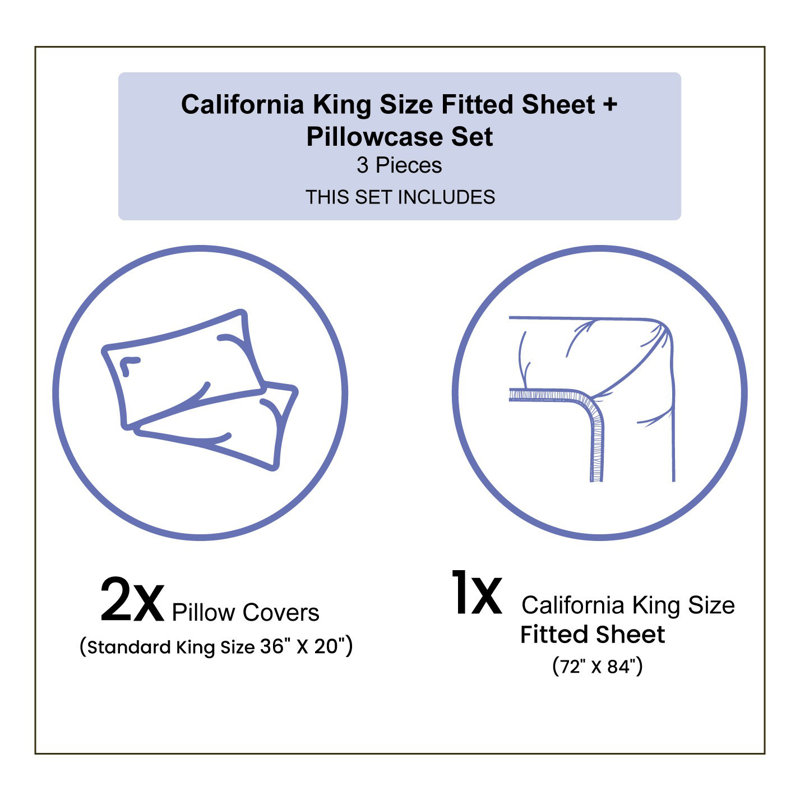 Microfiber Floral Sheet Set, California King Sheet Set with 2 Pillowcases, Pale Brown