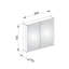 80mm W 70mm H Surface Frameless Medicine Cabinet Mirror 6 Adjustable