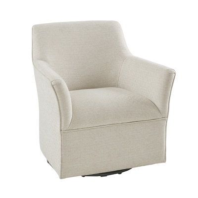 Cream Upholstered Swivel Glider - Solid Wood & Plywood Frame, 360 Degree Rotation, No Assembly Needed, 300 Lbs Max Plywood, Metal Swivel,