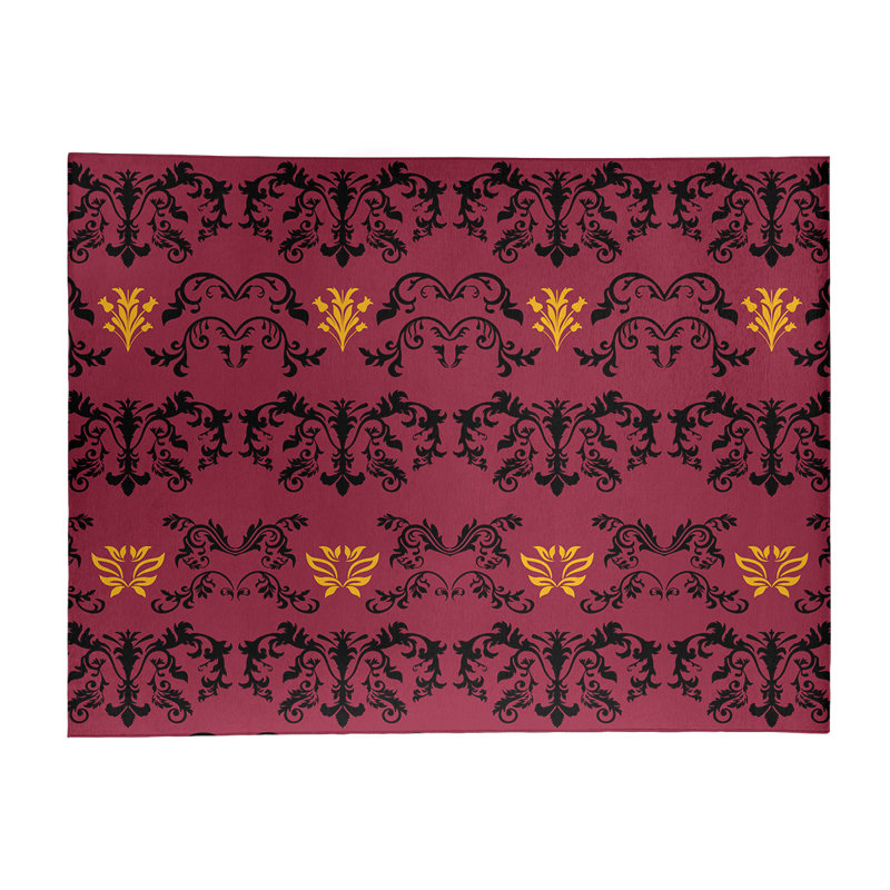 Damask Indoor Rug, Rectangle 5' x 7'