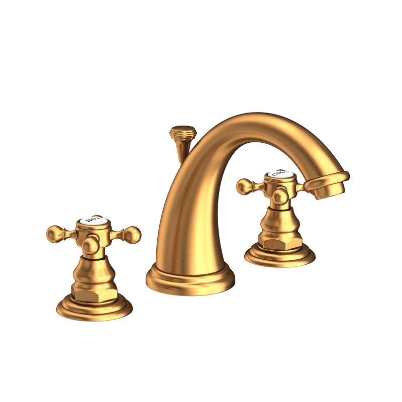 Alveston Widespread Bathroom Faucet with Drain Assembly, Satin Gold