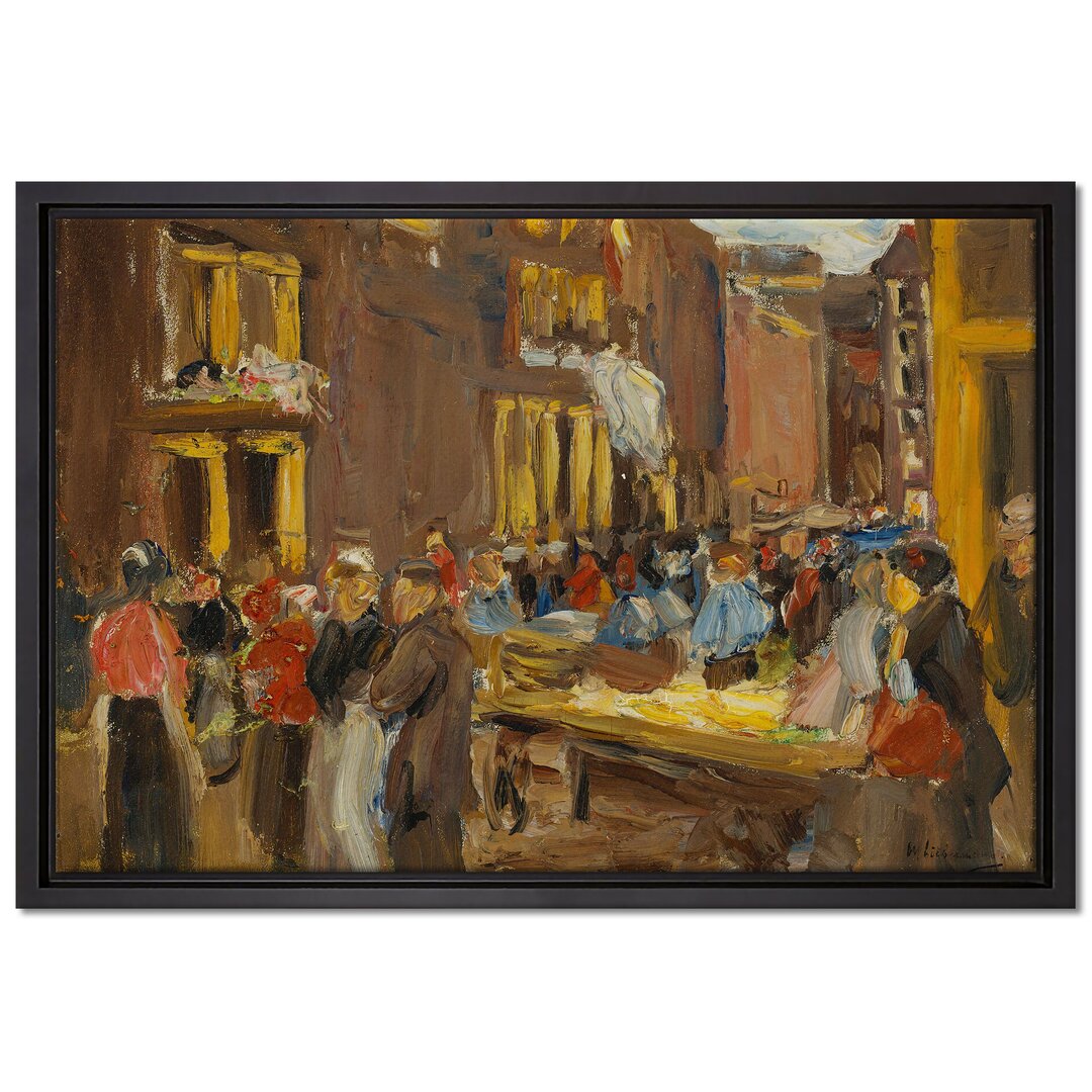 Gerahmtes Leinwandbild Jewish Alley in Amsterdam von Max Liebermann