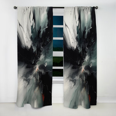 Abstracted Liquid Movements I - Liquid Ink Curtain - Blackout Abstract Curtain - 1 Panels