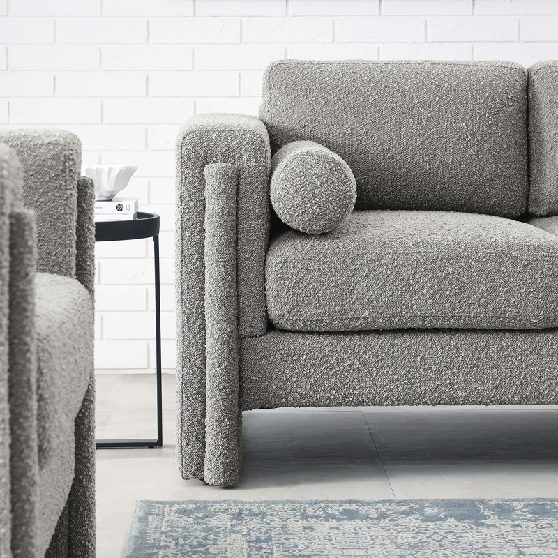 Modway Visible Sofas, Light Gray Boucle