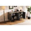 Buffet rétro de 60 po avec portes bicolores, effet 3D et passe-câbles, design rétro, rangement