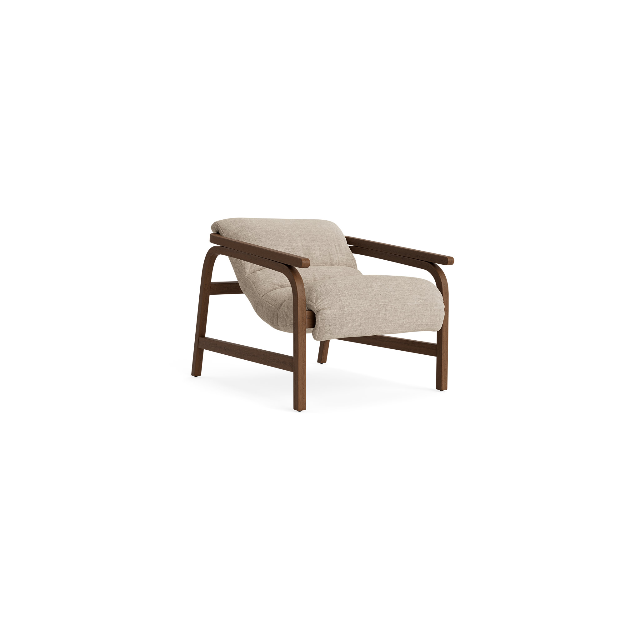 Cellire Chair, Taupe Polyester, Walnut/Medium Brown Wood