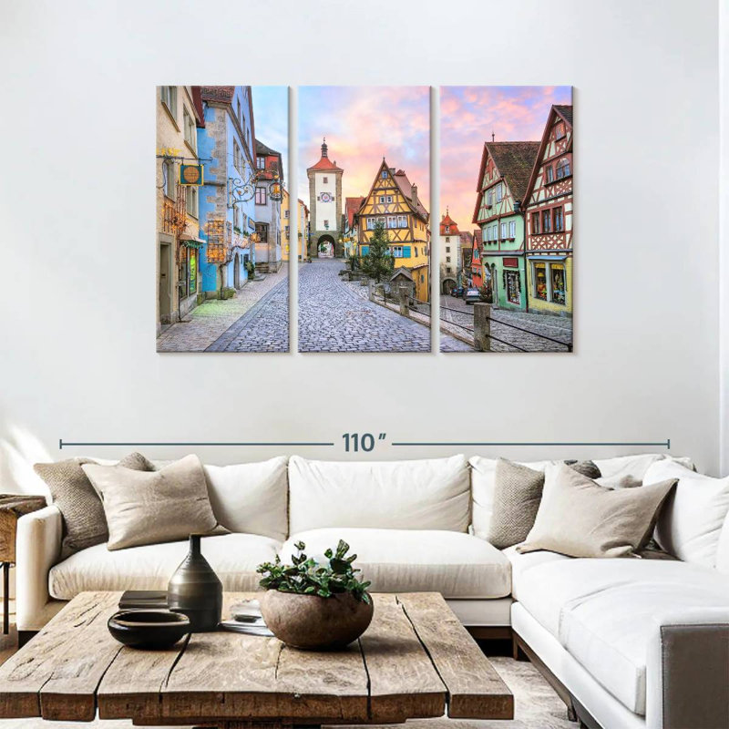 Rue Sirci pavée Rothenburg, H 48 po x l 74 po