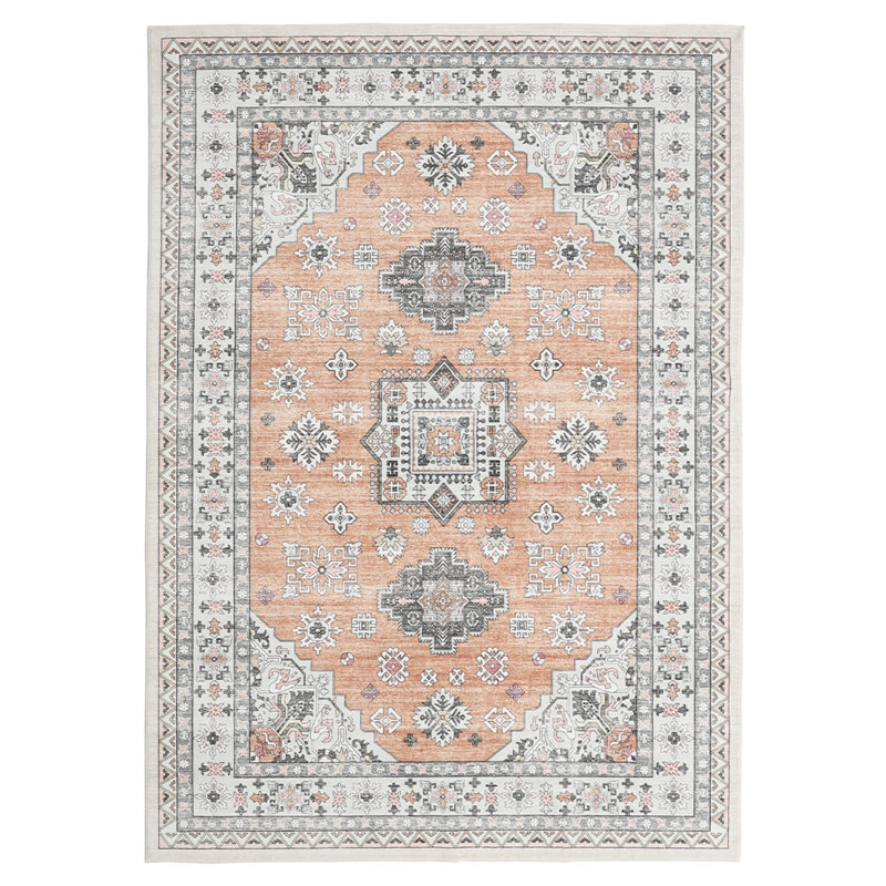 Vintage Area Rug for Living Room - Soft Low-Pile, Machine Washable, Non-Slip & Mark Resistant Carpet - Non-Shedding - Bedroom & Dining Decor - 9x12ft (274x366cm), Cream White, US Specs