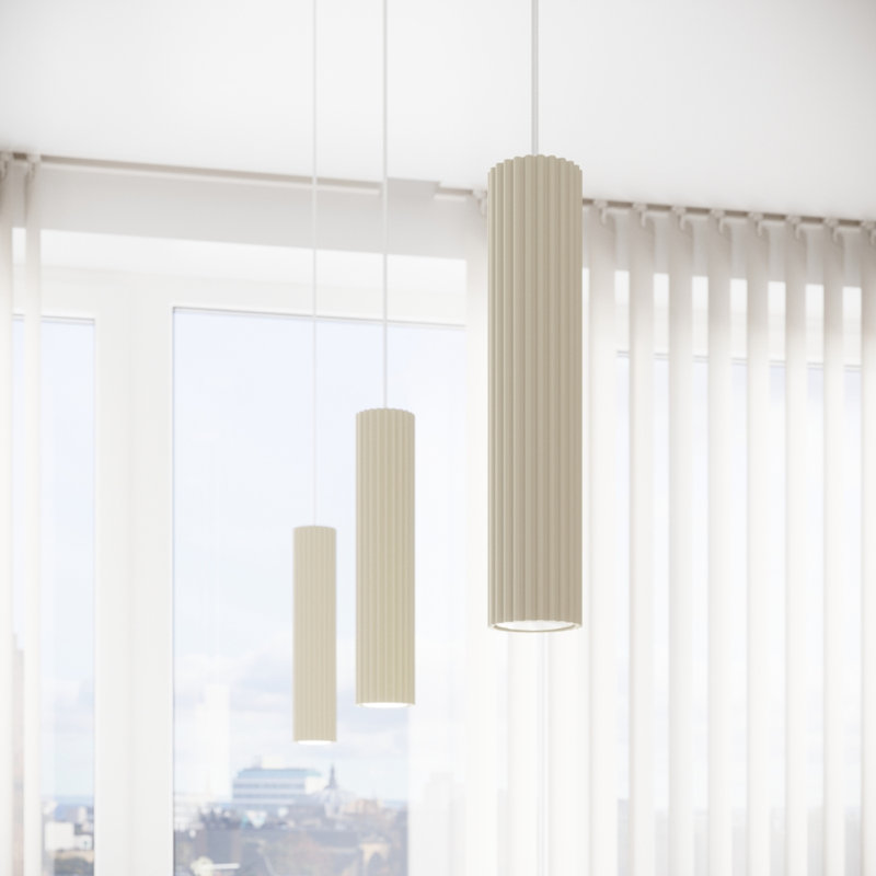 Bonina - Light Brushed Nickel Pendant, 13cm W x 14cm D, 2 Lights, Beige
