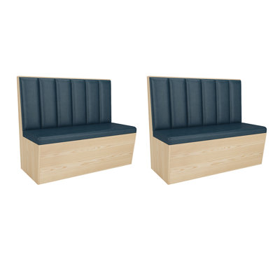 Nordic Modern Cafe Restaurant Storage Bench Faux Leather Upholstered Storage Bench
