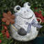 Statue de jardin grenouille 24 "avec fleur H 24"