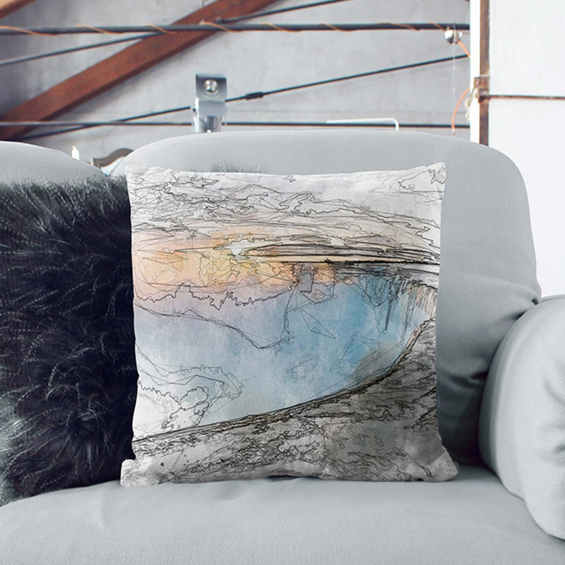 Square Throw Cushion, 55cm H x 55cm W x 20cm D, Stone