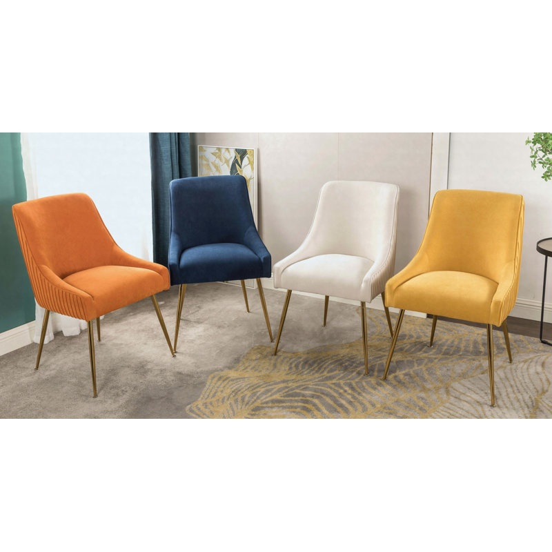 Chaise de salle à manger en velours, Bleu aqua