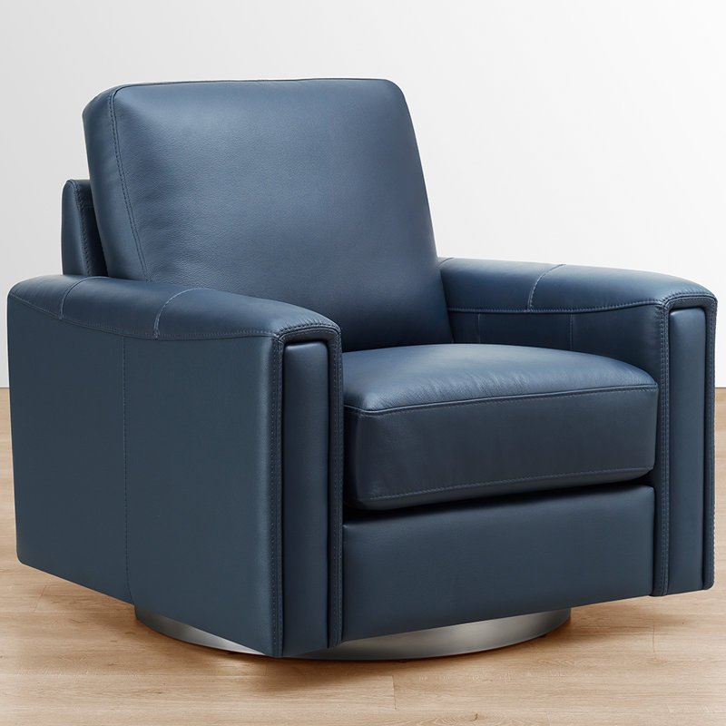 Fauteuil en cuir Donelson, Marine