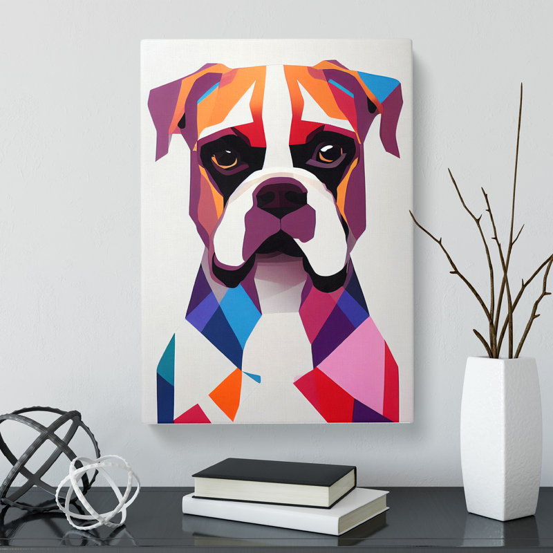 CAN-V0523-289X Boxer Dog Abstract - Wrapped Canvas Print, 60cm H x 40cm W