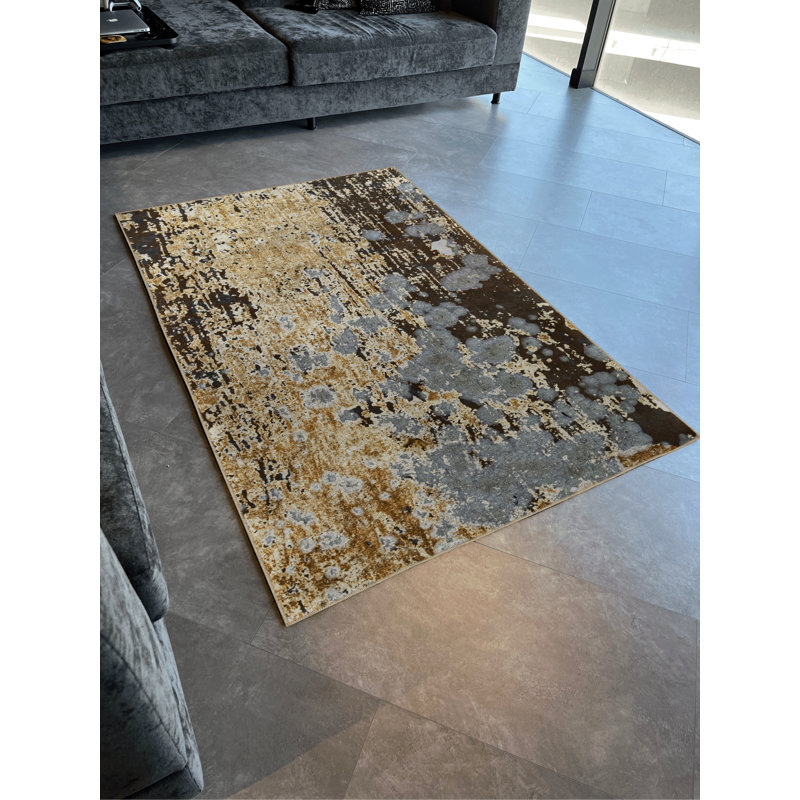 Multi-Colored Abstract Broken Stripe Patterned Creative Modern Decorative Rug, Rectangle 4'7.12" x 6'6.74"