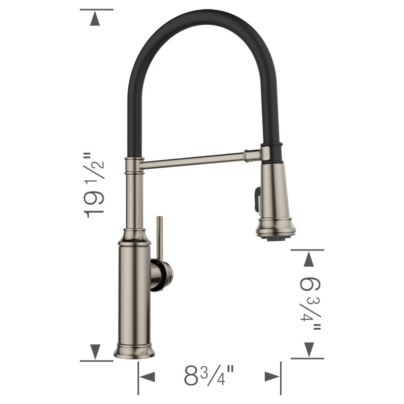 Empressa Semi-Pro Pull-Down Dual-Spray Kitchen Faucet, Satin Platinum