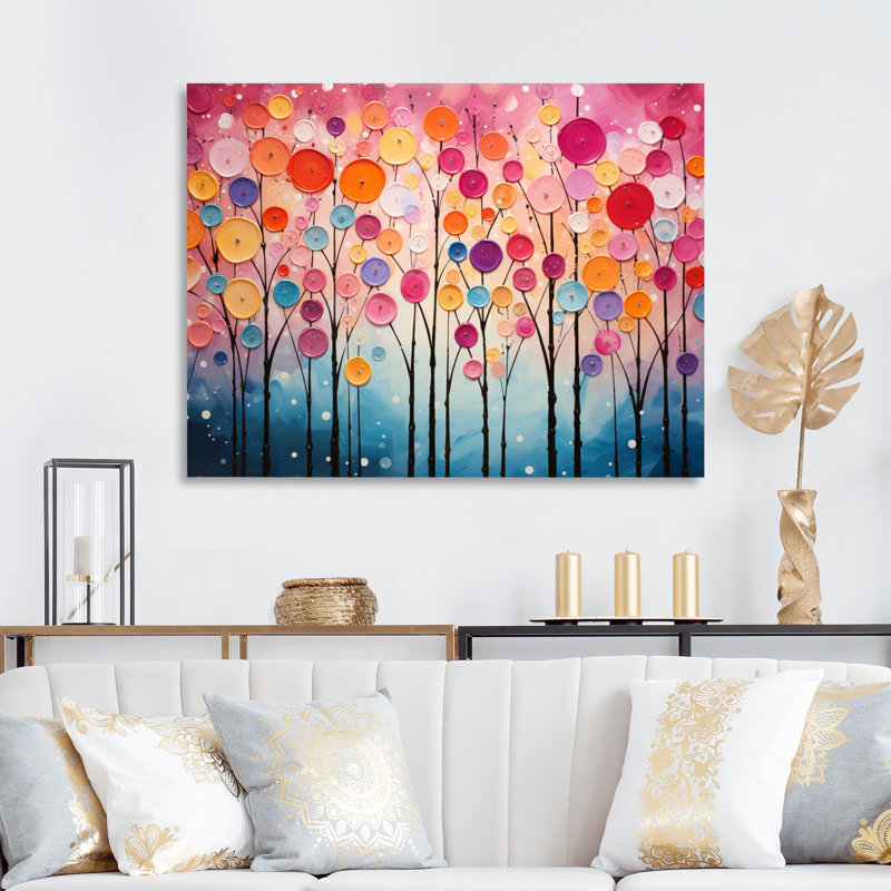 «Colorful Mid Century Retro Reflections V», reproduction d'art sur toile, H 34 po x l 44 po x P 1,5 po, Toile tendue