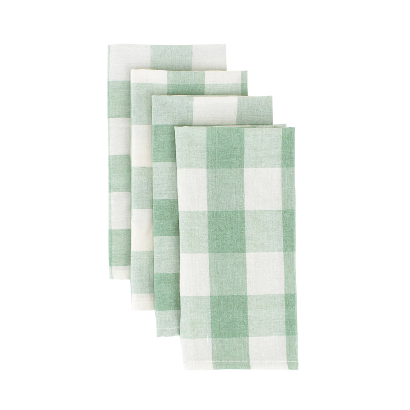 Ensemble de 4 serviettes en tissu écossais Blue Country Buffalo, Vert