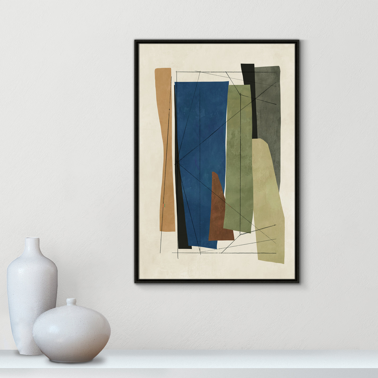 Beckton "Sync I" Print by Tom Reeves, 37.5" H x 25.5" W x 2" D, Espresso Framed