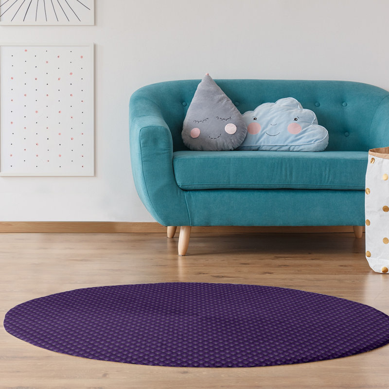 Chenille Geometric Indoor Rug, Round 5'