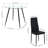 Round Tempered Glass Dining Table Set For 4, 5 Piece Dining Table Set For Dining Room Kitchen-1272524151-1272524149