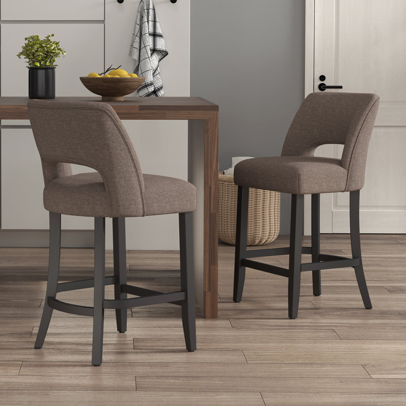 Tabouret de bar Bisto, Pieds noirs bruns