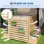 3-Panel Wooden Privacy Screen with Planter Box, 84x99cm Outdoor Fence, Decorative Cover for AC Units, Trash Cans & Pool Pumps for Patio and Backyard