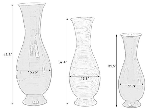 Tall Modern Decorative Floor Vase: Handmade, Natural Bamboo Finish