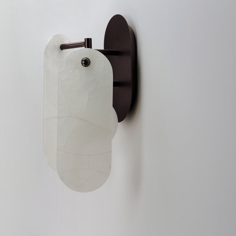 Megalith 1 - Light Armed Sconce, Brushed Bronze/White