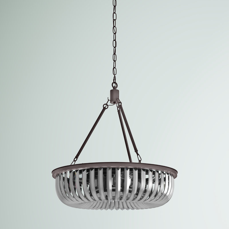 6-Light Dimmable Crystal Chandelier