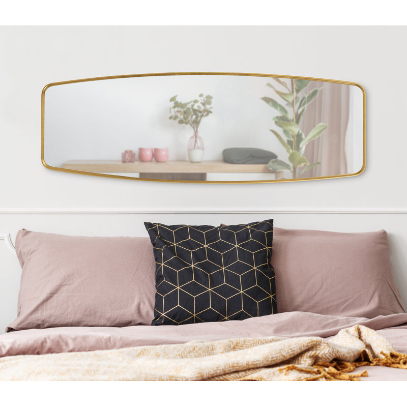 Creason Wood Rectangle Mirror, 18" x 48", Gold
