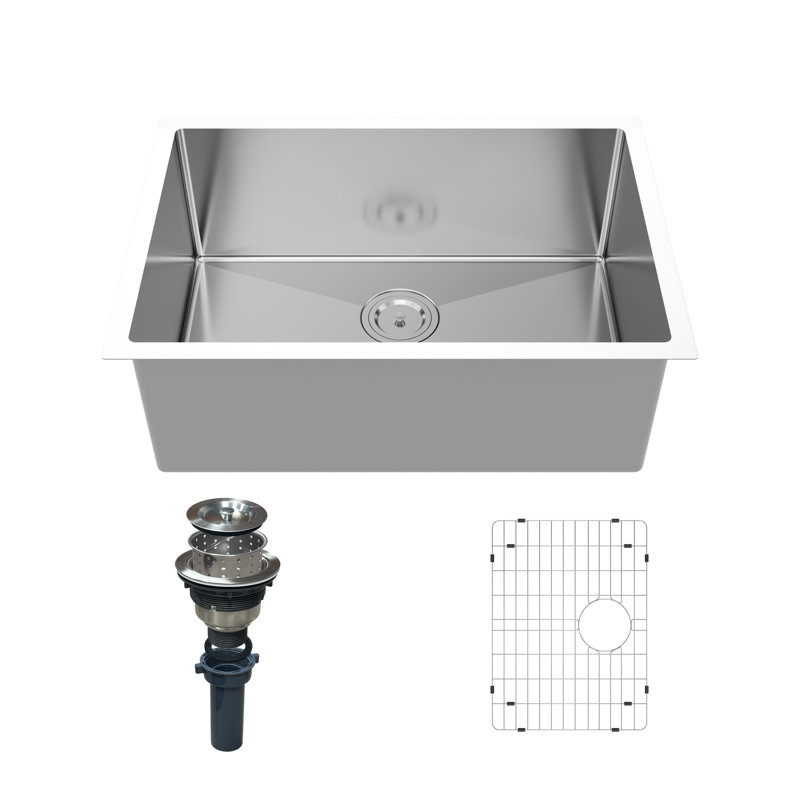 Undermount/flushmount/topmount/ Single Bowl Basin 304 Stainless Steel Kitchen Drop-in Sinks With Accessories