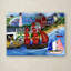 « red voiles folk art seaside », reproduction sur toile tendue-32714288